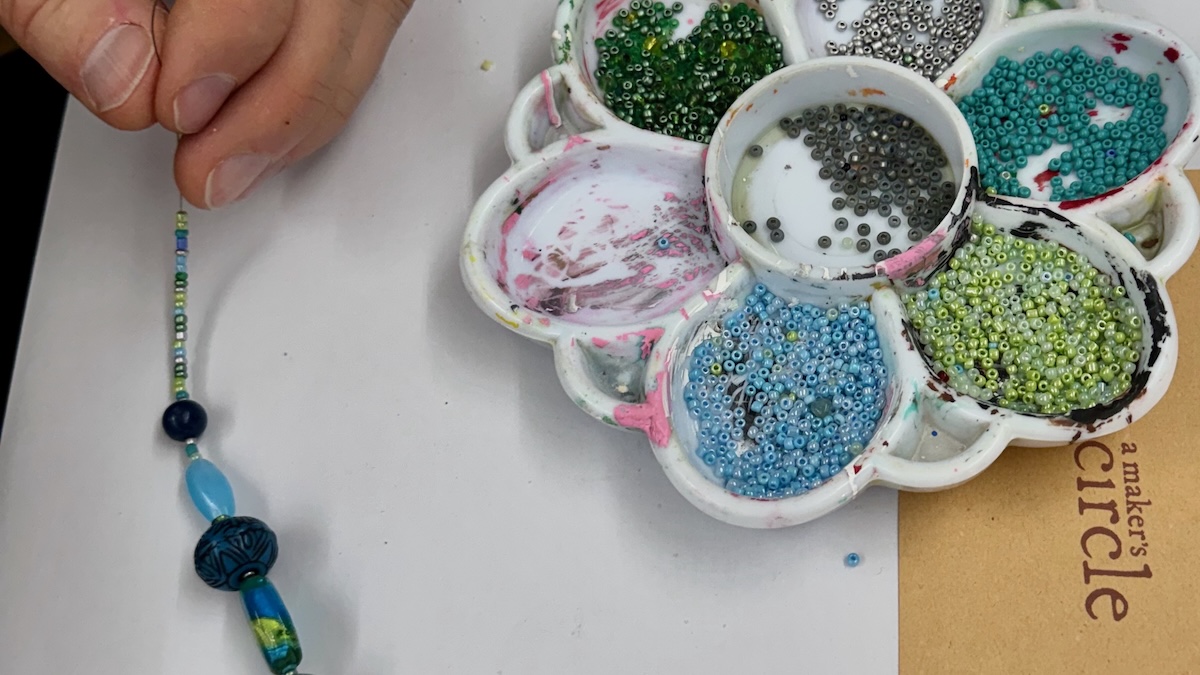 Jewelry making at A Maker's Circle Art Bar