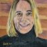 Painted portrait of Susan Palmer, pottery instructor at A Maker's Circle in Pottersville NJ, by artist Linda de Neufville